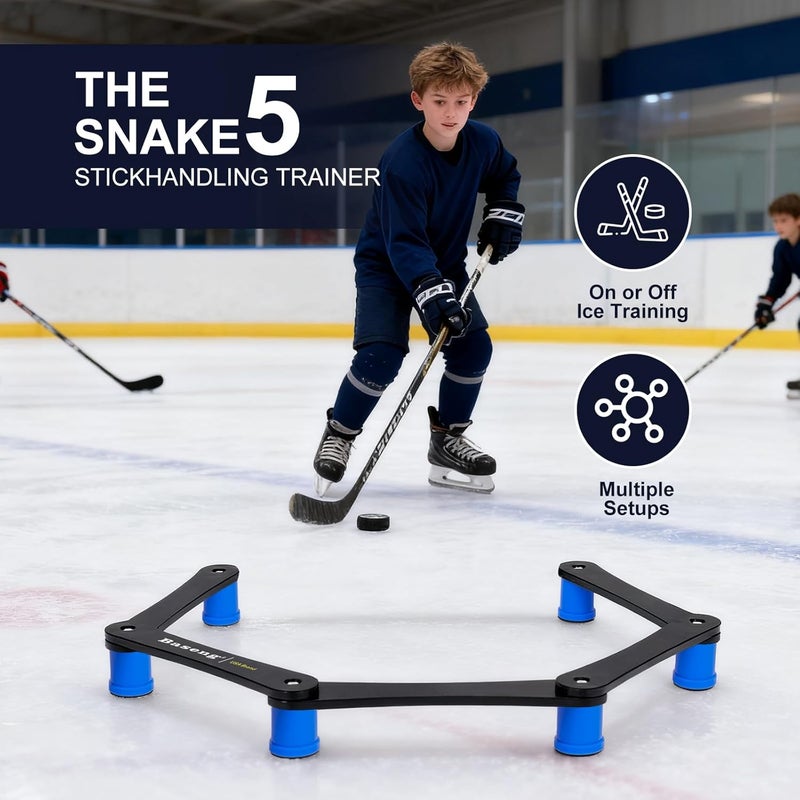 Baseng Hockey Stick Handling Trainer | Adjustable Hockey Training Equipment for Puck Control, Hand-Eye Coordination & Reaction Time | Portable On/Off Ice Trainer for All Ages,5/7 Sections - Image 2